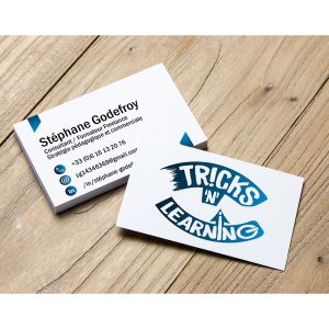 carte de visite tricks'n'learning caen stratégie pédagogique et commerciale